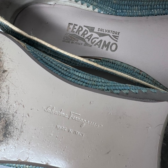 Salvatore Ferragamo Raffia Ballet Flat Women's 9 Vacation Resort Slip On Shoe - Picture 10 of 10